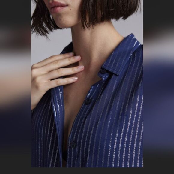 WILDFANG nwt Empower Pinstripe Shirt Dress Size M - Picture 7 of 16